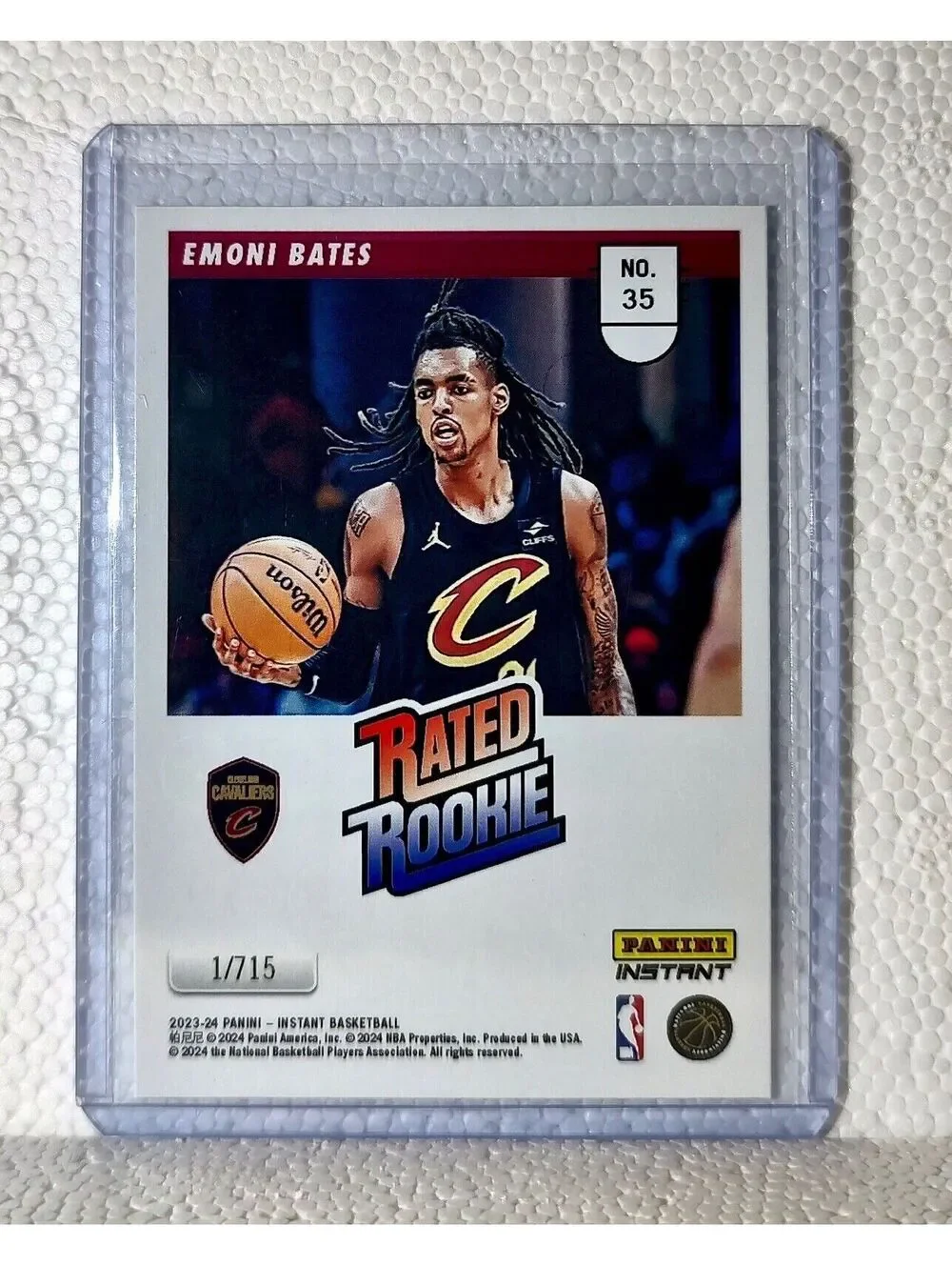Emoni Bates 2023-24 Panini NBA #35 Rated Rookie Retro Card Cavaliers 1/715